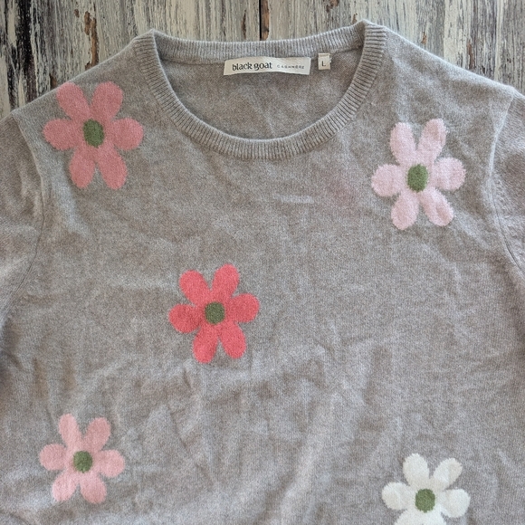 Black Goat Cashmere Daisy Sweater Gray Women's Large - Picture 5 of 8